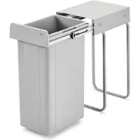 Wesco Single 30 DT. Abfallsammler, alu grau (32 Liter), Höhe 570. - Mülleimer