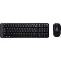 Logitech MK220, Mini, Kabellos, RF Wireless, QWERTY, Schwarz, Maus enthalten