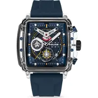 Police Armbanduhr dunkelblau Silikon Clout Herren Chronograph- UPOO0052403