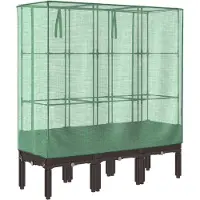 vidaXL Hochbeet mit Gewächshaus-Aufsatz Rattan-Optik 120x40x140 cm