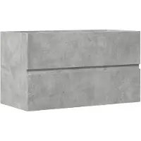 vidaXL Waschbeckenunterschrank Betongrau 90x38,5x45 cm Holzwerkstoff