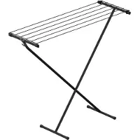 Rörets Industrier Kompakter schwarzer Wäscheständer zum Aufhängen, 90x32x83 cm, 5,5 m Trockenlänge