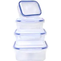 Cheffinger , Set mit 4 Stapelbaren und Kompakten Aufbewahrungsboxen, Transparent