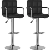 vidaXL Barhocker 2 Stk. Schwarz Kunstleder