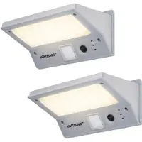 HOFTRONIC™ LED Solar Wandleuchte 2W 21 LEDs 3000K IP65 Grau mit Sensor