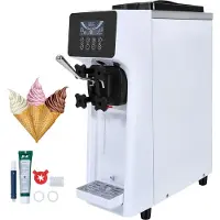 Vevor Kommerzielle Speiseeisbereiter 10 L/h 4 L 900 W Softeismaschine Weiß für Eisdielen