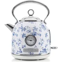 Laura Ashley Wasserkocher – 1,7 l, 2200 W, Leuchtanzeige, Temperaturanzeige, kabellos, Trockengehschutz – China Rose Design von