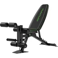 Tunturi UB60 Verstellbare Hantelbank / Trainingsbank / Schrägbank & Negativbank / Utility Bench – mit Beintrainer & Beincurler – Incline & Decline