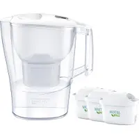 Brita Wasserfilterkanne - Aluna Cool Memo, 2.4 l, 3 Filter, weiß