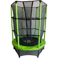 Rijoka Kinder Trampolin mit Sicherheitsnetz - Ø140 x 180cm - Indoor & Outdoor Kindertrampolin