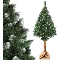 Kadax künstlicher Weihnachtsbaum auf einem Stamm 180 cm, Kiefer Tannenbaum O ca. 80 cm mit schneebed