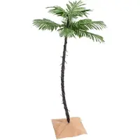 The Living Store Künstliche Palme LED Warmweiß 72 LEDs 120 cm