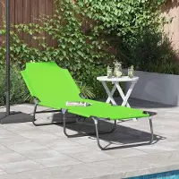 vidaXL "im Angebot" Klappbare Sonnenliege 1-Personen - Strandliege - Grün 188x57x86,5 cm Polyester - Gartenliegen CC18803