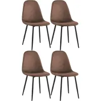 CLP 4er Set Esszimmerstühle Napier gepolstert bis 150 kg belastbar braun Material Kunstleder