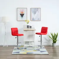 vidaXL "2026 Promotion" Barhocker 2 Stk. - Hohe Qualität - Rot Kunstleder - Barhocker CC12412