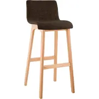 CLP Barhocker Hover Stoff gepolstert mit Lehne Vierfußgestell Natura aus Buchenholz braun
