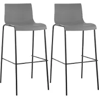 CLP 2er Set Barhocker Hover Kunststoff 4-Fuß Gestell 4-Fuß Gestell grau Gestell Farbe schwarz
