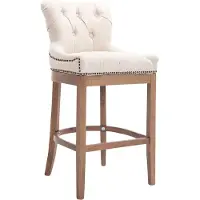 CLP Barhocker Lakewood Stoff, Antik-hell gepolstert antik-hell | Farbe taupe
