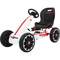 Abarth Gokart ABARTH na pedały dla dzieci Biały + Koła EVA + Hamulec ręczny + Wolny bieg