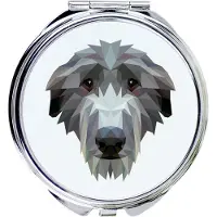 Art-Dog Deerhound, Schottischer Hirschhund, Scottish Deerhound - Spiegel mit Foto und geometrischem Aufdruck der Marke
