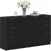 vidaXL Sideboard Schwarz Eichen-Optik 120 x 30 x 70 cm Holzwerkstoff