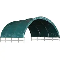 Syfax Weidezelt 3,7 x 3,7 m, pulverbeschichteter Stahl, PVC, wasserfest, grün, Höhe 1,6 m, Dach 500 g/m²