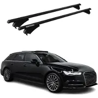 Menabo Dachträger für Audi A6 C7 Avant Allroad 2012-2018 75kg Alu Schwarz 2x