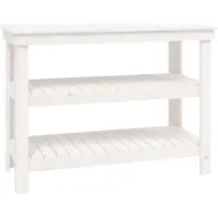 DKD Home Decor Werkbank Weiß 110,5x50x80 cm Massivholz Kiefer