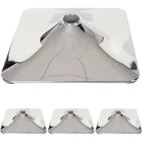 Mendler 4er-Set Fußplatte Fuß Fußteller für Barhocker Drehstuhl Barstuhl Loungesessel, rechteckig chrom Ø 37,5cm