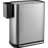 SVITA MLT2X30 Mülleimer Treteimer 60l 2 Fächer mit Deckel Silber