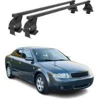 Menabo Dachträger Grundtäger für Audi A4 B6 Limo 2001-2004 50kg Stahl Schwarz 2x