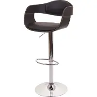 Mendler Barhocker MCW-A47b, Barstuhl Tresenhocker, Retro-Design, Holz Kunstleder schwarz