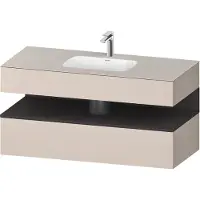 Duravit Einbauwaschtisch-Möbel-Set Qatego 120x55x60cm, gra m/ta ma, Konsolen-Waschtischunterbau