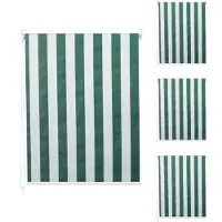 Mendler 4er-Set Rollo HWC-D52, Fensterrollo Seitenzugrollo Jalousie, 120x230cm Sonnenschutz blickdicht grün/weiß