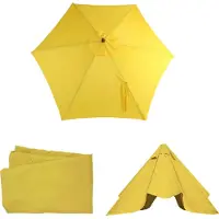 Mendler Ersatz-Bezug für Sonnenschirm Lissabon, Sonnenschirmbezug Ersatzbezug, Ø 3m Polyester 6 Streben gelb
