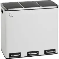 SVITA TM3X18 Treteimer 54 Liter 3x 18L weiß Abfalleimer Mülleimer Mülltrennung Stahl