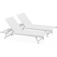 Oviala 2er-Set Klappsonnenliegen Weiß - Tahiti