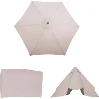 Mendler Ersatz-Bezug für Sonnenschirm Lissabon, Sonnenschirmbezug Ersatzbezug, Ø 3m Polyester 6 Streben creme