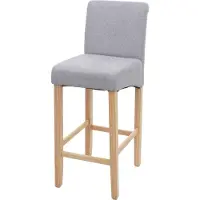 Mendler Barhocker HWC-C33, Barstuhl Tresenhocker, Holz MVG- hellgrau, helle Beine, Stoff/Textil