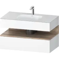 Duravit Einbauwaschtisch-Möbel-Set Qatego 100x55x60cm, E Marmor/w ma, Konsolen-Waschtischunterbau