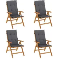 Syfax Gartenstühle mit Kissen 4 Stk. Massivholz Teak