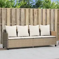 Prolenta Maison Exclusive - Sonnenliege mit Kissen Beige Poly Rattan