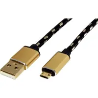 Roline GOLD USB 2.0 Kabel, Typ A ST - Micro B ST (reversibel), 1,8 m