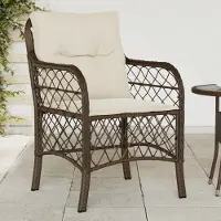 vidaXL Design Gartenstühle mit Kissen 2 Stk. Braun Poly Rattan, Gartenstühle 2024 Neu