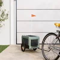 vidaXL "2026 Promotion" Fahrradanhänger Hunde Grau und Schwarz Oxford-Gewebe & Eisen - Fahrradanhänger CC32694