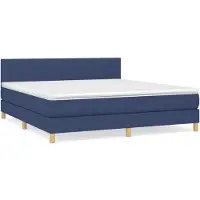 Syfax Boxspringbett mit Matratze Blau 160x200 cm Stoff