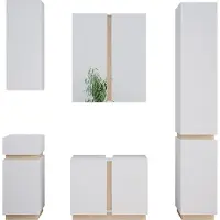 Vicco Badmöbel-Set Gloria Weiß 5 Teile, Model 40891