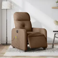 vidaXL Design Massagesessel Elektrisch Braun Stoff, Klassische Sessel 2024 Neu