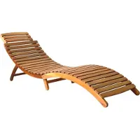 Syfax | Sonnenliege | 1-Person Braun 55 x 184 x 64cm Massivholz Akazie
