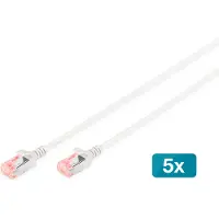 Digitus CAT 6 U/FTP Slim Patchkabel, 5 Stück, 10 m, Cat6, U/FTP (STP), RJ-45, RJ-45, Grau